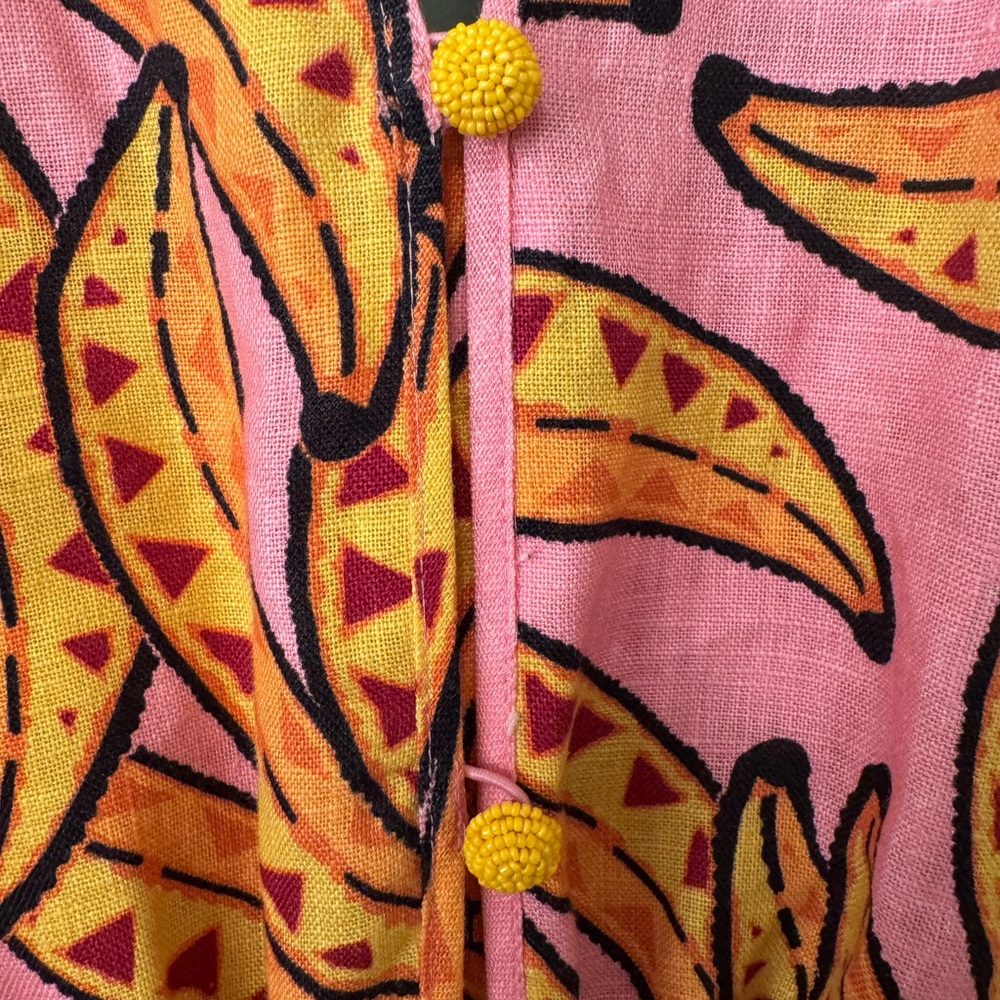 FARM Rio - Size Small - Pink Banana Linen Romper - NWT - Picture 5 of 7